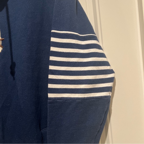 SPMK Space Monkeys Blue Stripped Long Sleeve Hoodie High Neck Sweatshirt Men’s L - Picture 5 of 10